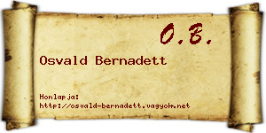 Osvald Bernadett névjegykártya